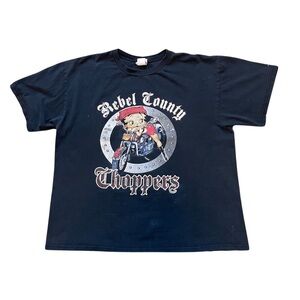 Betty Boop Rebel County Choppers by Freeze 2004 vintage graphic black tee XL